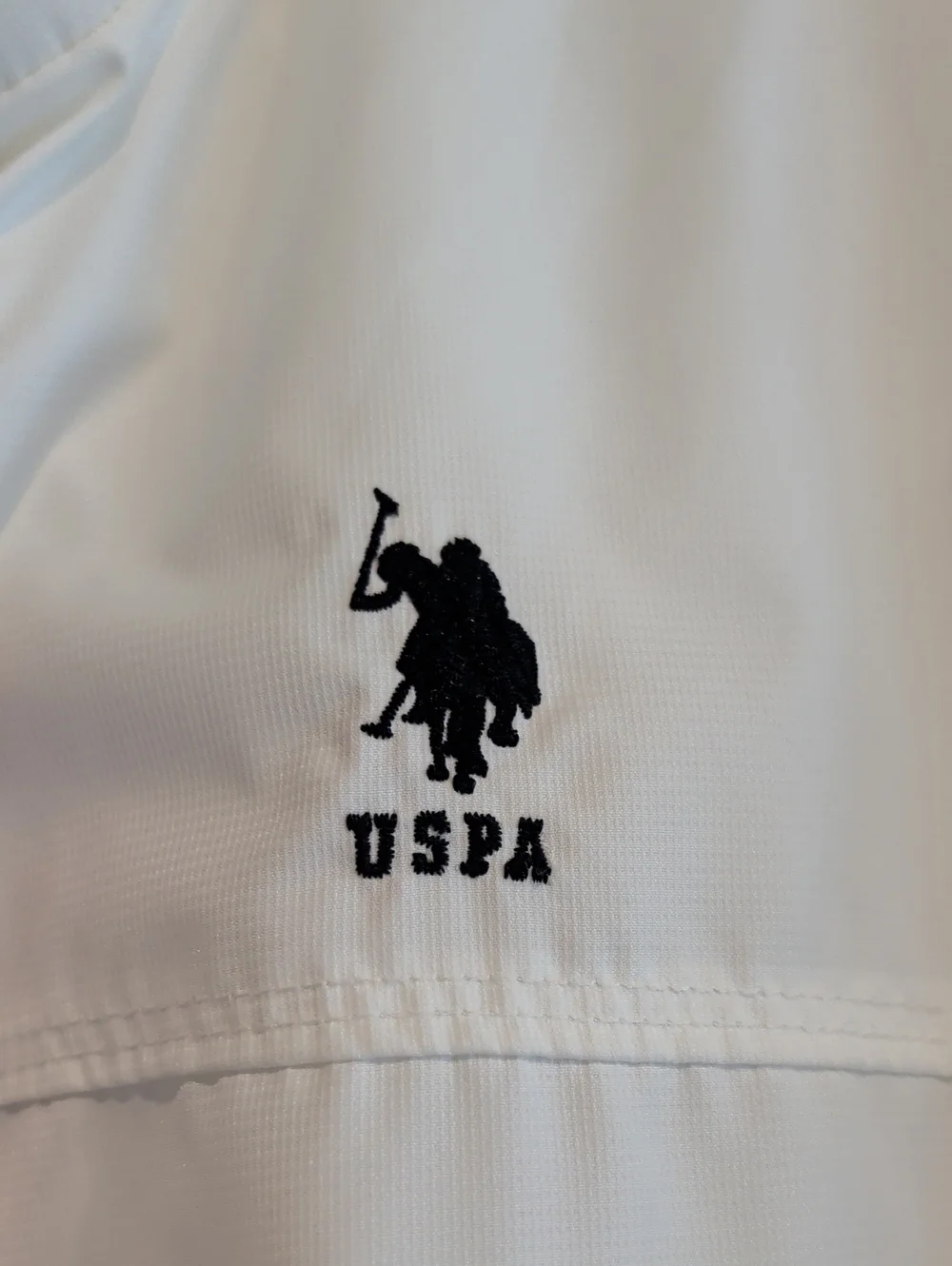 U.S. Polo Assn. White Bomber Jacket with Navy Trim